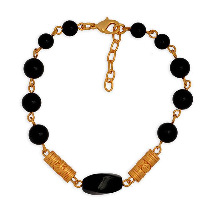 Pulsera Piedra Semipreciosa Onix 8mm y Twist