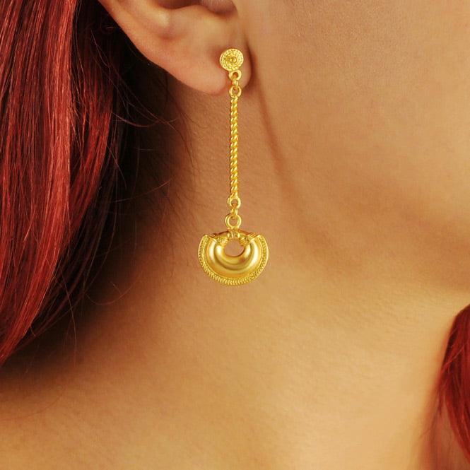 Arete Largo Nariguera de una Trenza Quimbaya