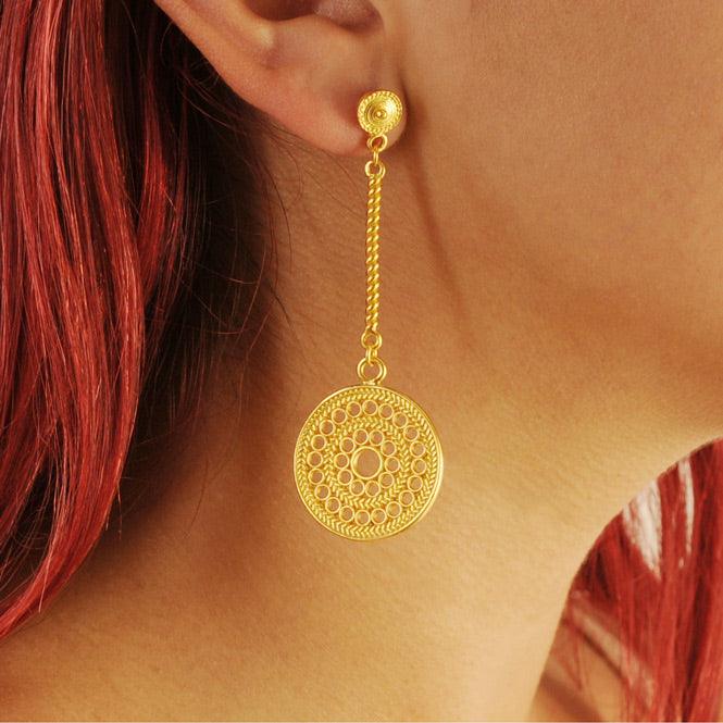Arete Largo Pectoral Solar Muisca
