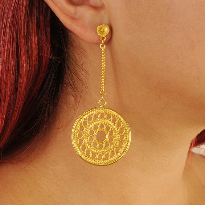 Arete Largo Pectoral Solar Muisca