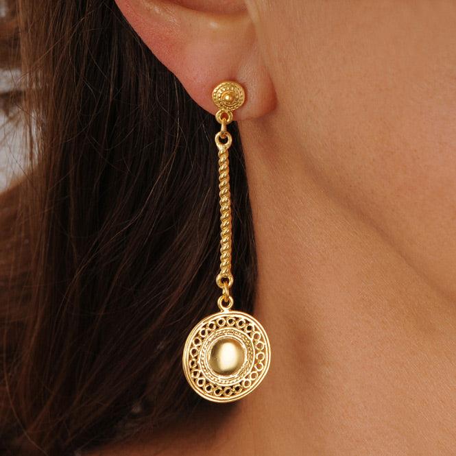 Arete Largo Pectoral de Círculos Muisca