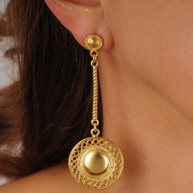 Arete Largo Pectoral de Círculos Muisca