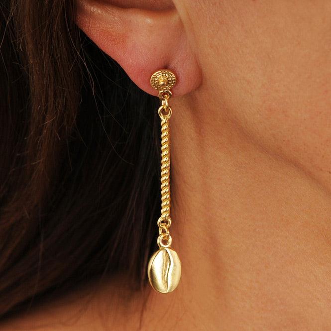 Arete Largo Grano de Café