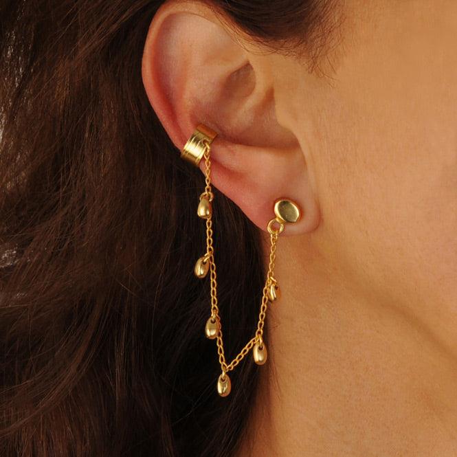 Ear Cuff Y Arete Gotas Edén