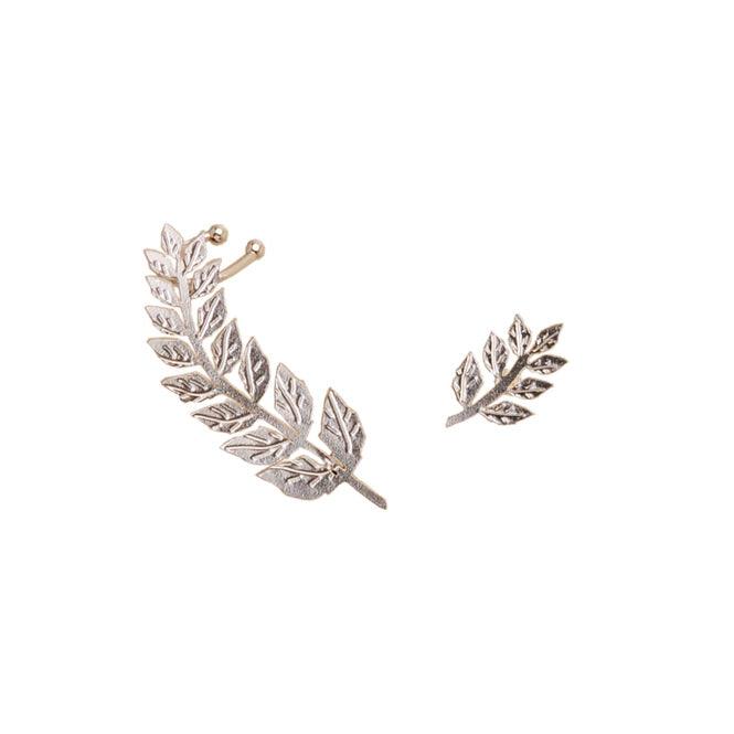 Ear Cuff Y Arete Rama De Laurel Renacer