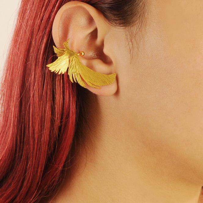 Ear Cuff Y Arete Ave Fénix Resiliencia