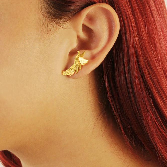 Ear Cuff Y Arete Ave Fénix Resiliencia