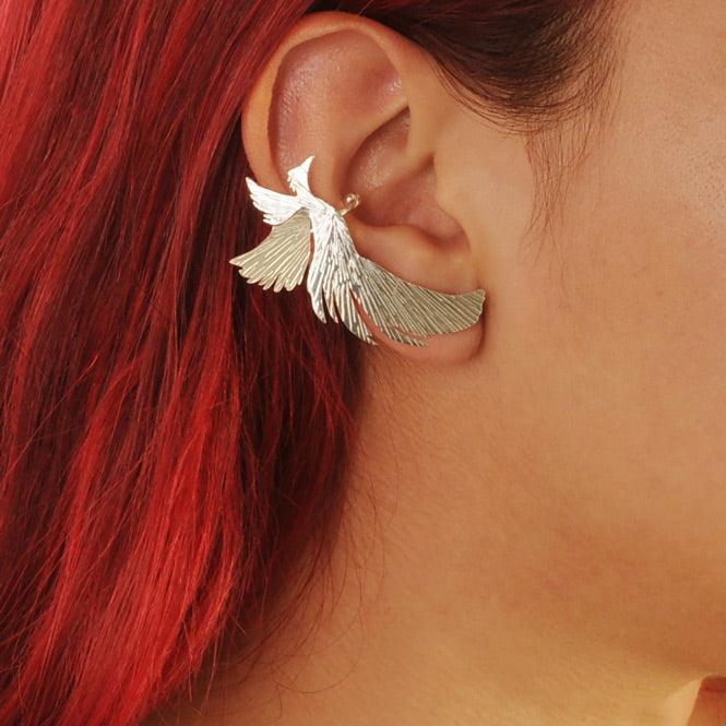 Ear Cuff Y Arete Ave Fénix Resiliencia