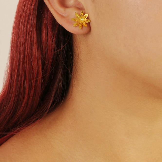 Arete Topo Pequeño Flor De Loto Resiliencia