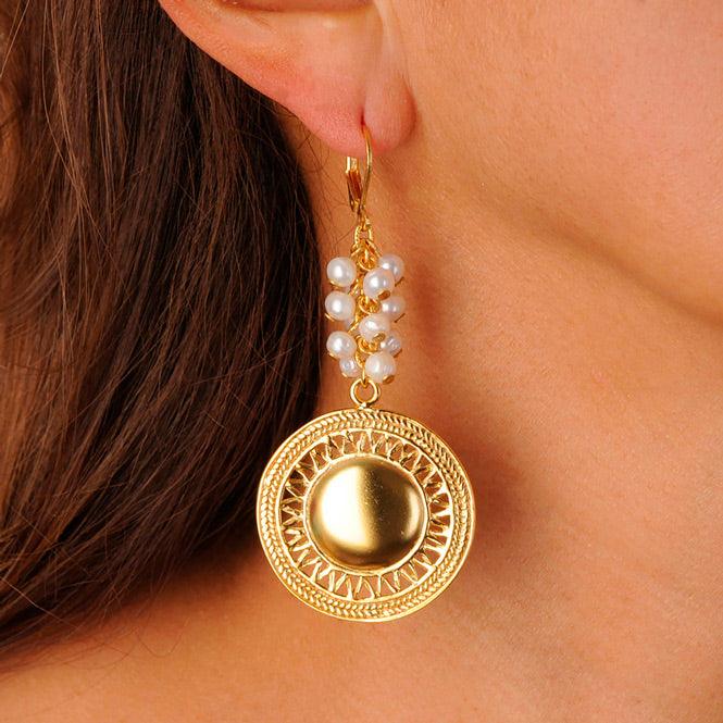 Arete Pectoral Rayos Perla
