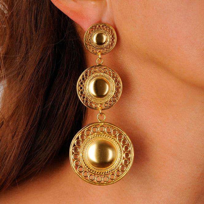 Arete Largo Pectoral Círculos