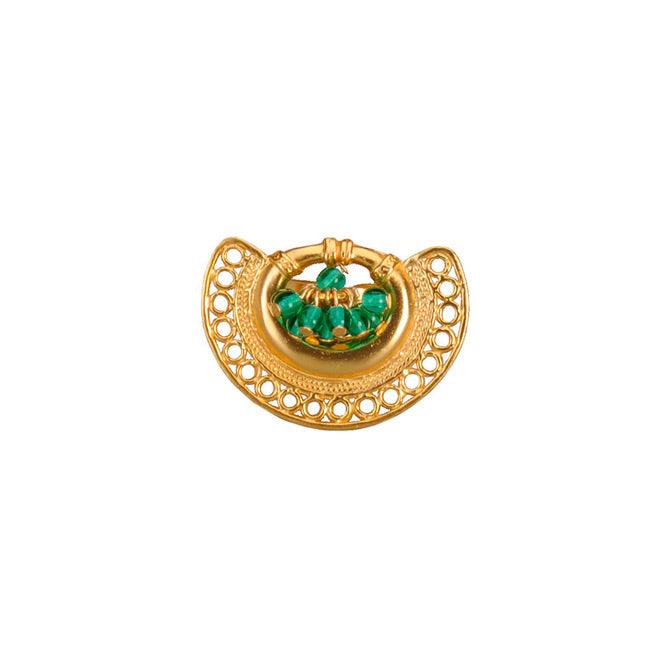 Anillo nariguera filigrana verde