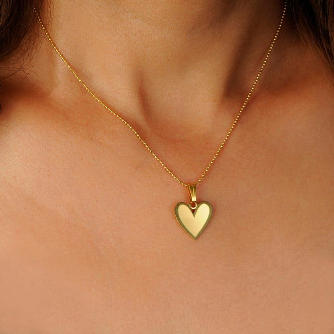 Cadena Y Dije Corazón Borde