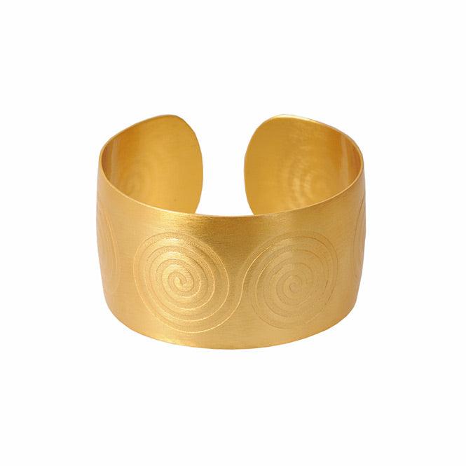 Brazalete de Aro Pictograma Espiral Doble