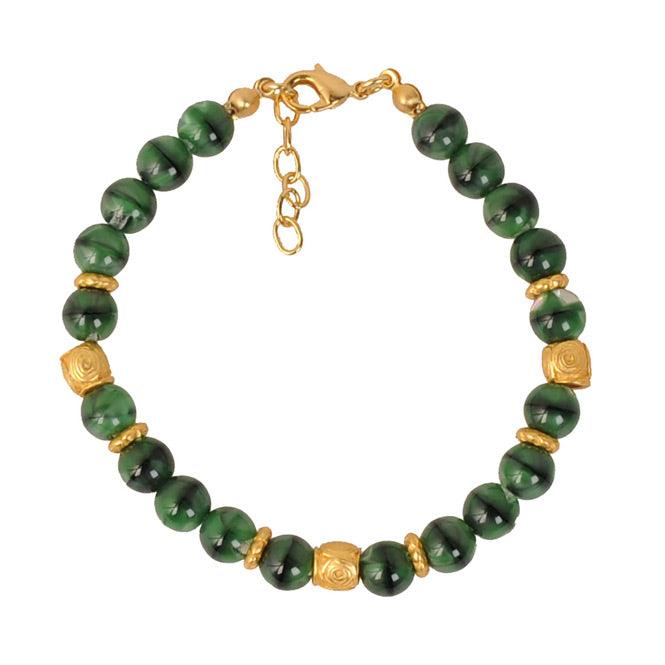 Pulsera Cristal Checo Verde 8mm