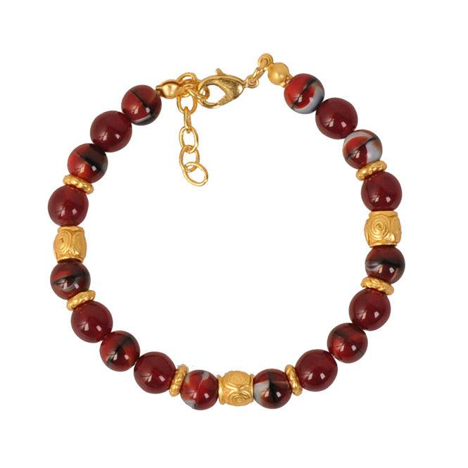 Pulsera Cristal Checo Rojo 8mm