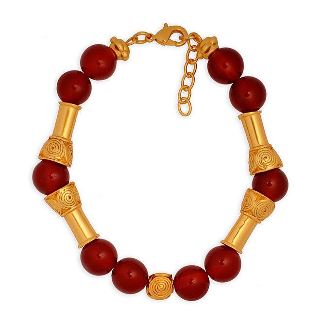 Pulsera Piedra Semipreciosa Cornalina 10mm