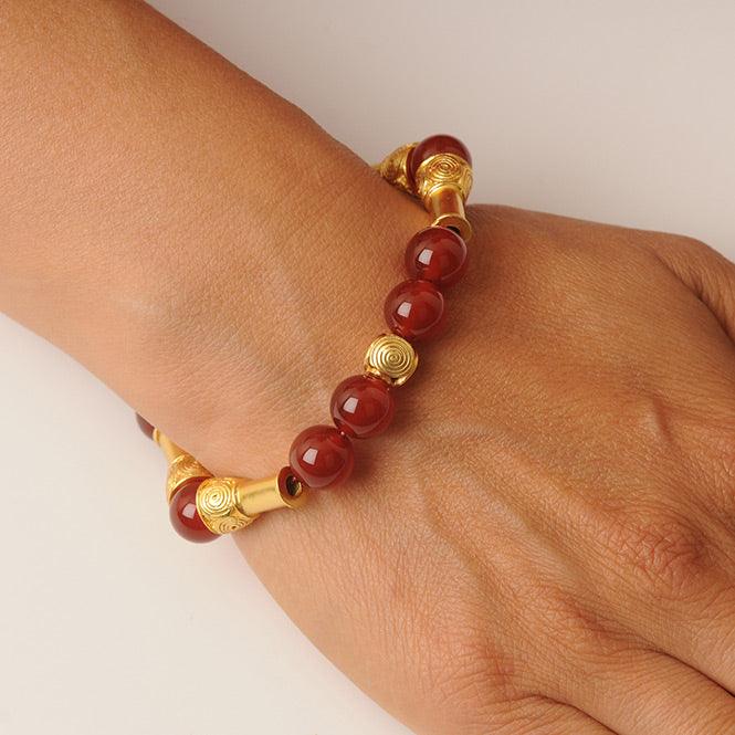 Pulsera Piedra Semipreciosa Cornalina 10mm