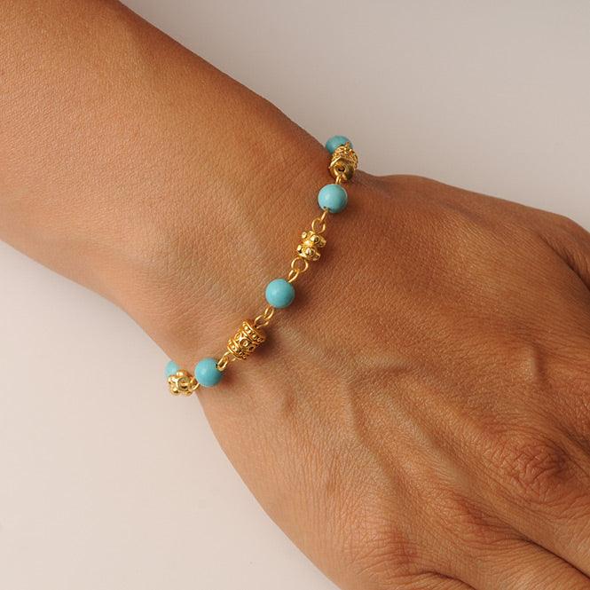 Pulsera Piedra Semipreciosa Turquesa 6mm