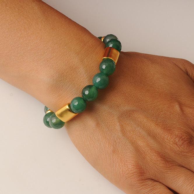 Pulsera Piedra Semipreciosa Ágata Verde 10mm