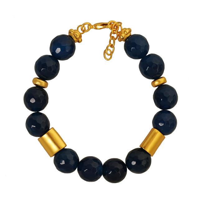 Pulsera Pidera Semipreciosa Ágata Azul 12mm
